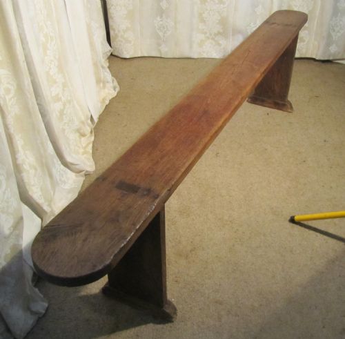 A Heavy Old French Elm Farmhouse Kitchen Bench