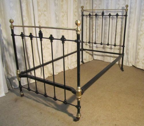 Superb Quality, Heavy, Victorian Brass and Iron Large Single Bed