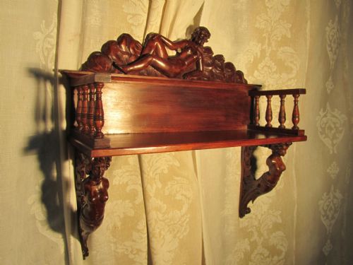 Superb Carved Fruit Wood Shelf