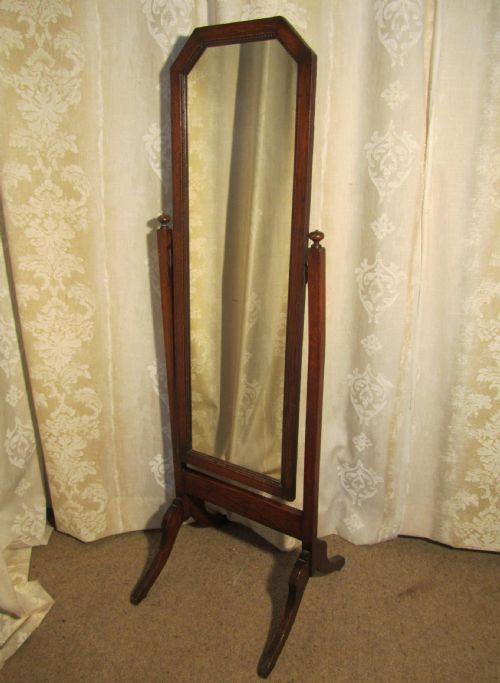 fig 1. Oak Cheval Mirror dates from about 1900