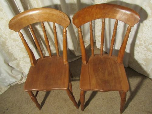 fig 1. A Pair of Beech & Elm Country Kitchen Dining Chairs
