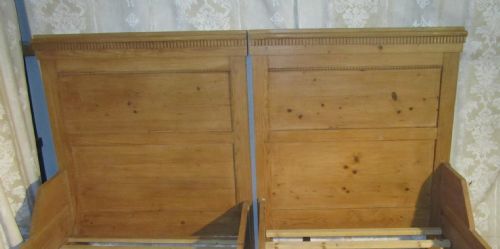 fig 1. Pair of 19th Century French Rustic Pine single sleigh beds