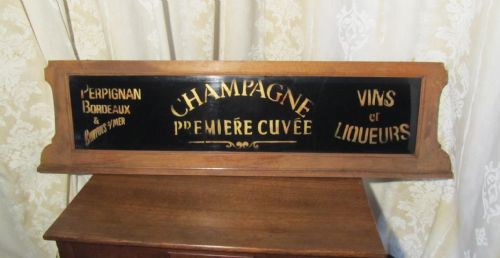 A French Sign Written Champagne Sign,  Shop Display