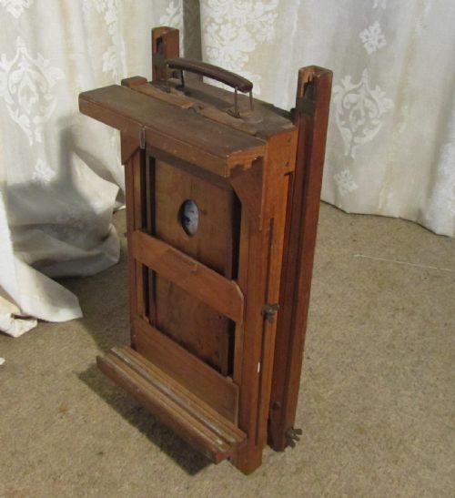 fig 2. A French Folding Easel, Artists Suitcase Easel and Pallet