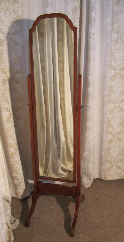 Edwardian Mahogany Cheval Mirror