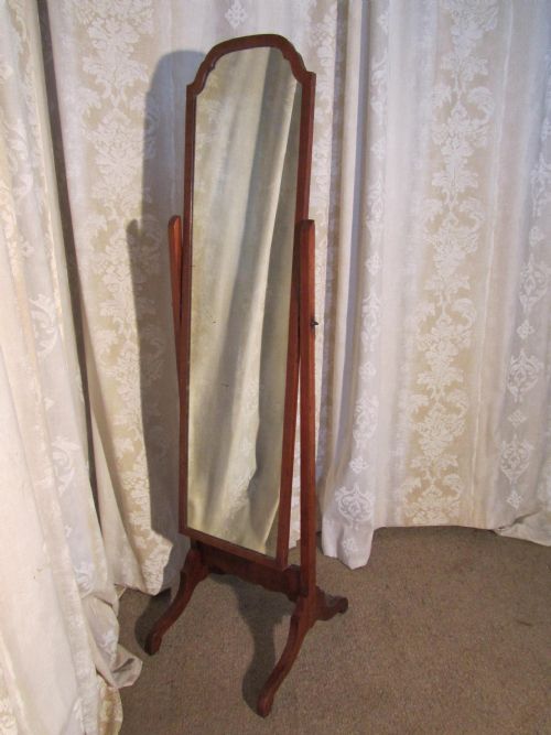 fig 1. Edwardian Mahogany Cheval Mirror