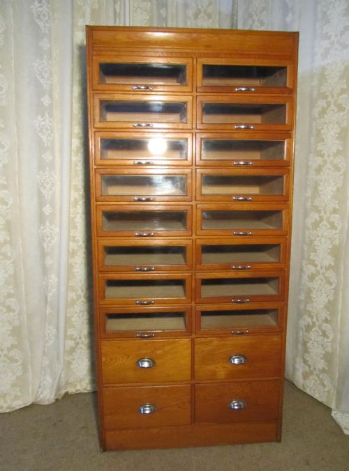 Vintage Art Deco Tall Haberdashery Cabinet, Counter Shop Display