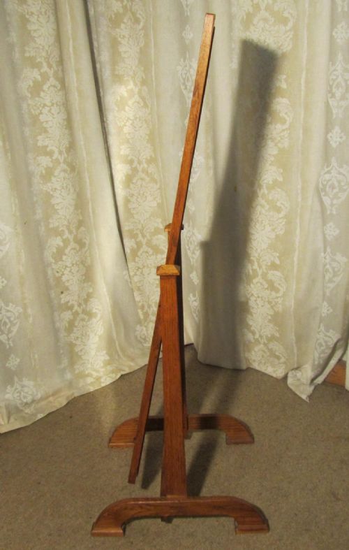 fig 2. Victorian Golden Oak Arts and Crafts Cheval Mirror