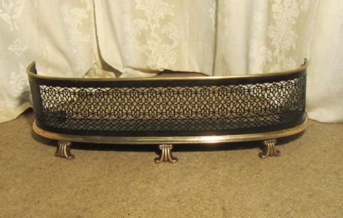 fig 1. Victorian Brass and Iron Club Fender or Nursery Guard