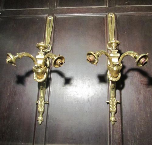 fig 1. A Superb pair of Neo Classical Large Brass Wall Lights