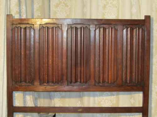 fig 1. Jacobean Style Panelled Oak Double Bed by Gillows