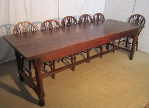 fig 1. A Large 19th Century French Farmhouse Oak Dining Table from Brittany