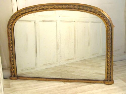 Victorian Original Painted and Gold Overmantle Mirror
