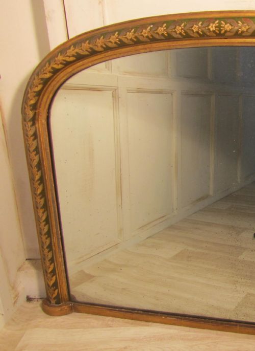 fig 1. Victorian Original Painted and Gold Overmantle Mirror