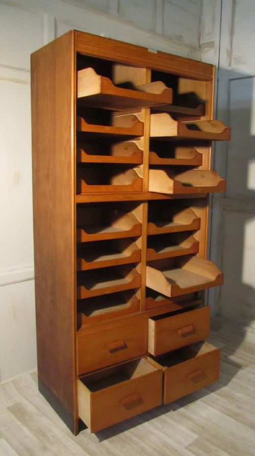 fig 1. Vintage Art Deco Tall Haberdashery Cabinet, Counter Shop Display 