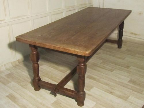 fig 1. 19th Century Large French Bleached Oak Farmhouse Table
