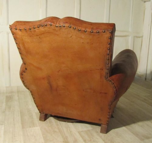 fig 1. A French Art Deco Shabby Leather Club Chair
