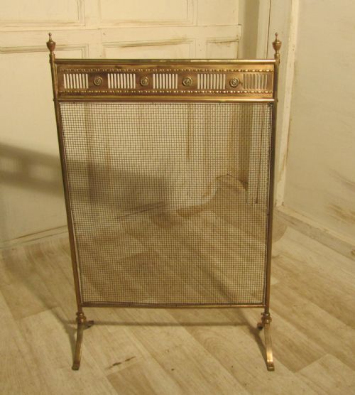 A Victorian Brass Spark Guard, Fire Screen