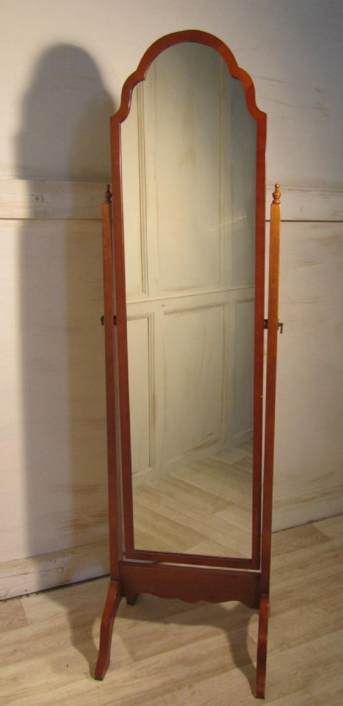 Art Deco Golden Walnut Cheval Mirror