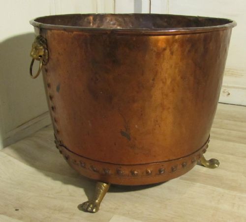 19th Century Copper Log Bin or Planter