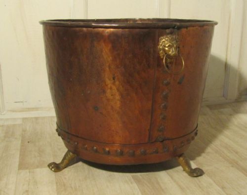 fig 1. 19th Century Copper Log Bin or Planter