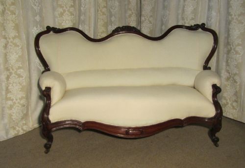 fig 1. An Elegant French Carved Mahogany Sofa, Settee Chaise