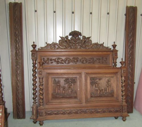 fig 2. French Carved Oak, Bedroom Set in the style of Henri II