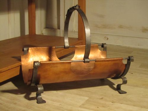 fig 1. An Art Nouveau Copper and Iron Log Carrier 
