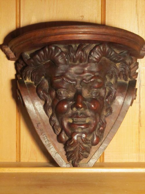 fig 1. 19th Century Carving of the Green Man, Wall Bracket