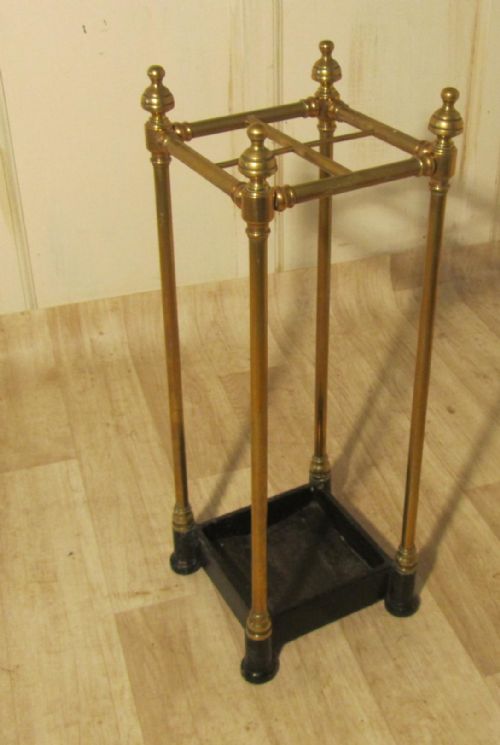 A Victorian Brass and Cast Iron Walking Stick Stand or Umbrella Stand