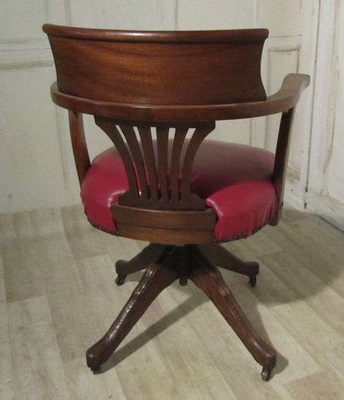 fig 1. An Edwardian Mahogany and Oak Desk or Office Chair
