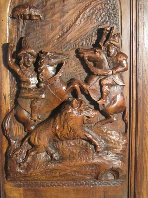 A Superbly Carved Oak Door Panel