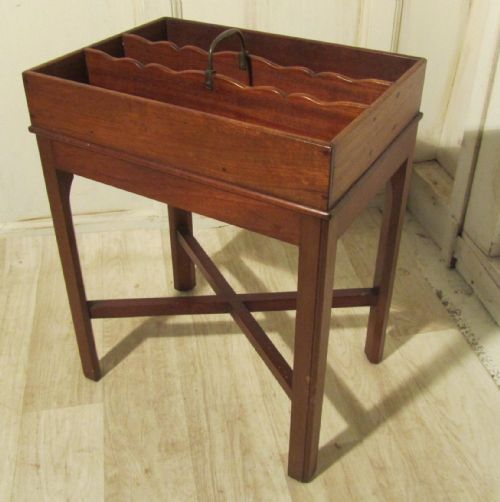 A 19th Century Mahogany Butlers Cutlery Tray, Stand