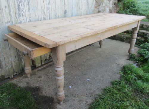 fig 1. Large 19th Century Farmhouse Pine Table