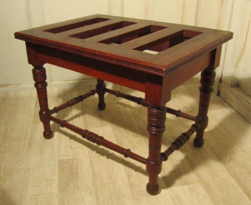 A Superb Heavy Quality Victorian Mahogany Luggage Rack, Suitcase Stand