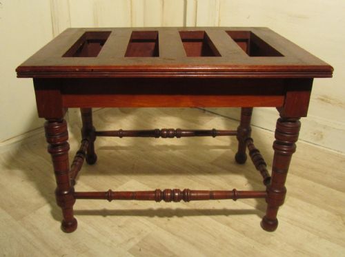 fig 1. A Superb Heavy Quality Victorian Mahogany Luggage Rack, Suitcase Stand