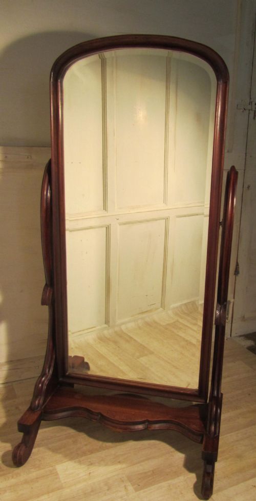 fig 1. Large Victorian Mahogany Cheval Mirror