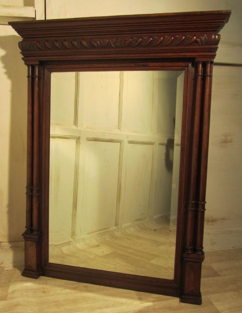 French Carved Walnut Wall Mirror