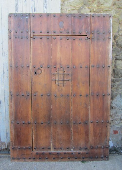Original 19th Century Spanish Door in Its Frame with Observation Hatch
