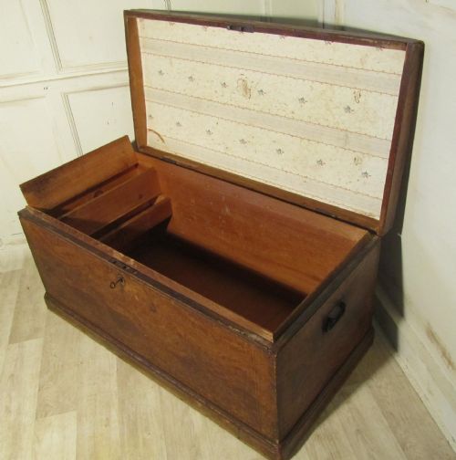 fig 1. Very Large Original Painted Victorian Pine Blanket Box