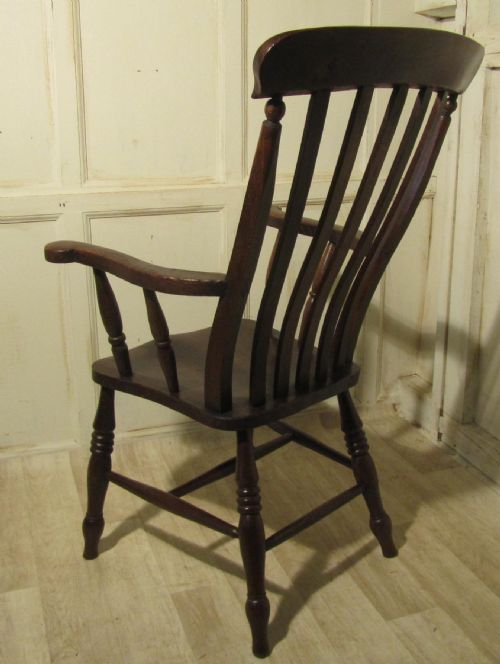 fig 1. Victorian Beech and Elm Slat Back Carver Chair