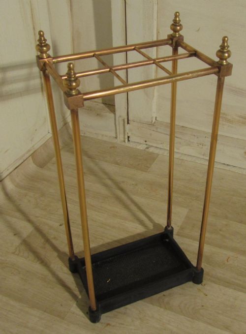 A Victorian Brass and Cast  Iron Walking Stick Stand or Umbrella Stand