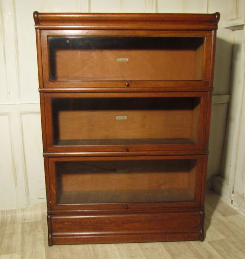 3 Stack Oak Globe Wernicke Barristers Bookcase or Filing Cabinet