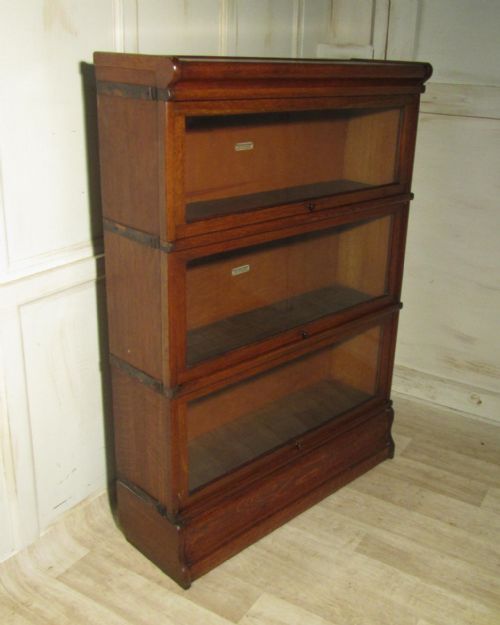 fig 1. 3 Stack Oak Globe Wernicke Barristers Bookcase Or Filing Cabinet