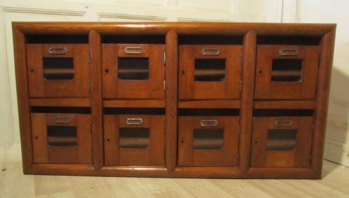 French Oak Mail Box, Pigeon Holes Hotel Office Reception, Spice Cupboard