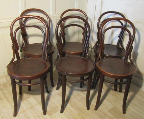 Set of 6 Thonet Bistro Bentwood Chairs