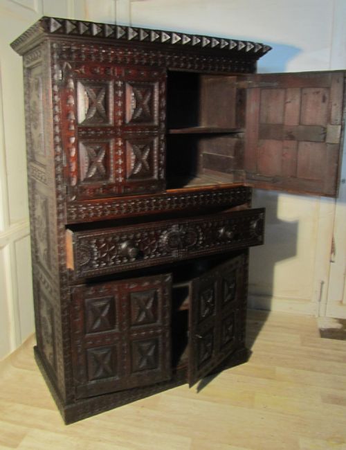 fig 2. 17th Century Carved Oak Housekeepers or Hall Cupboard