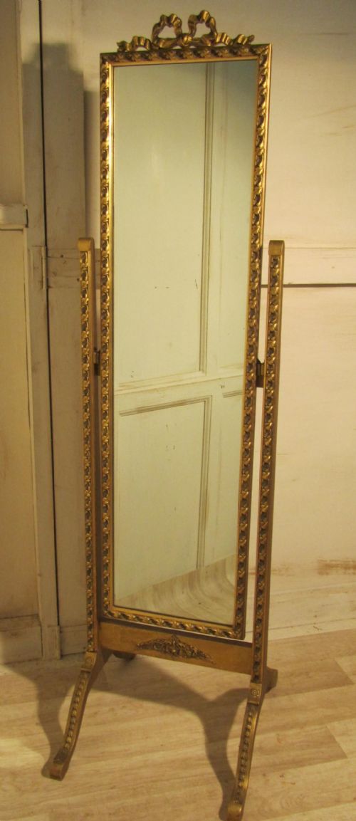 A Superb Rococo Gilt Cheval Dressing Mirror