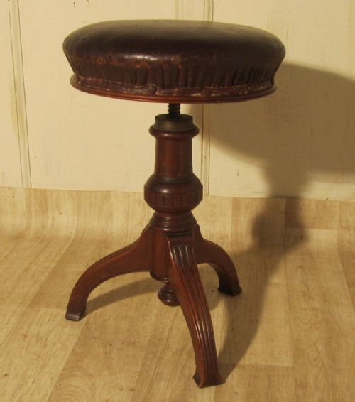 An Elegant Victorian Mahogany Swivel Piano Stool by Howe