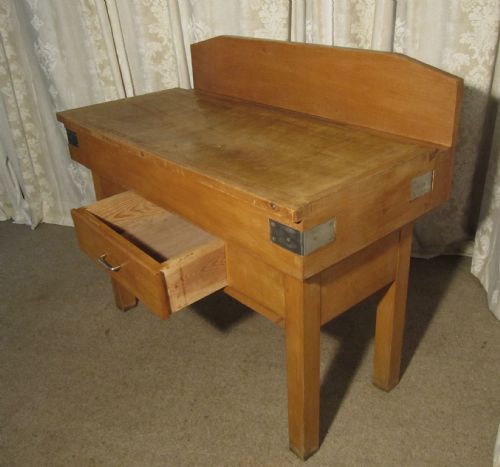 fig 1. French Vintage Butchers Block on Stand, Kitchen Island